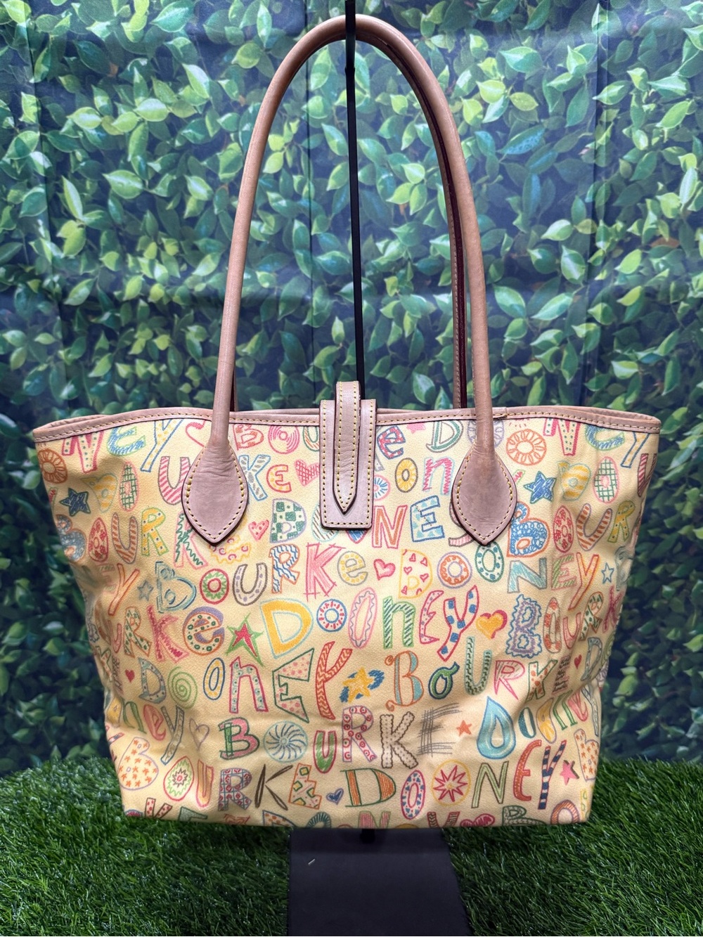 Vintage Y2K Dooney & Bourke multi Ruby doodle graffiti tote bag - Picture 2 of 7